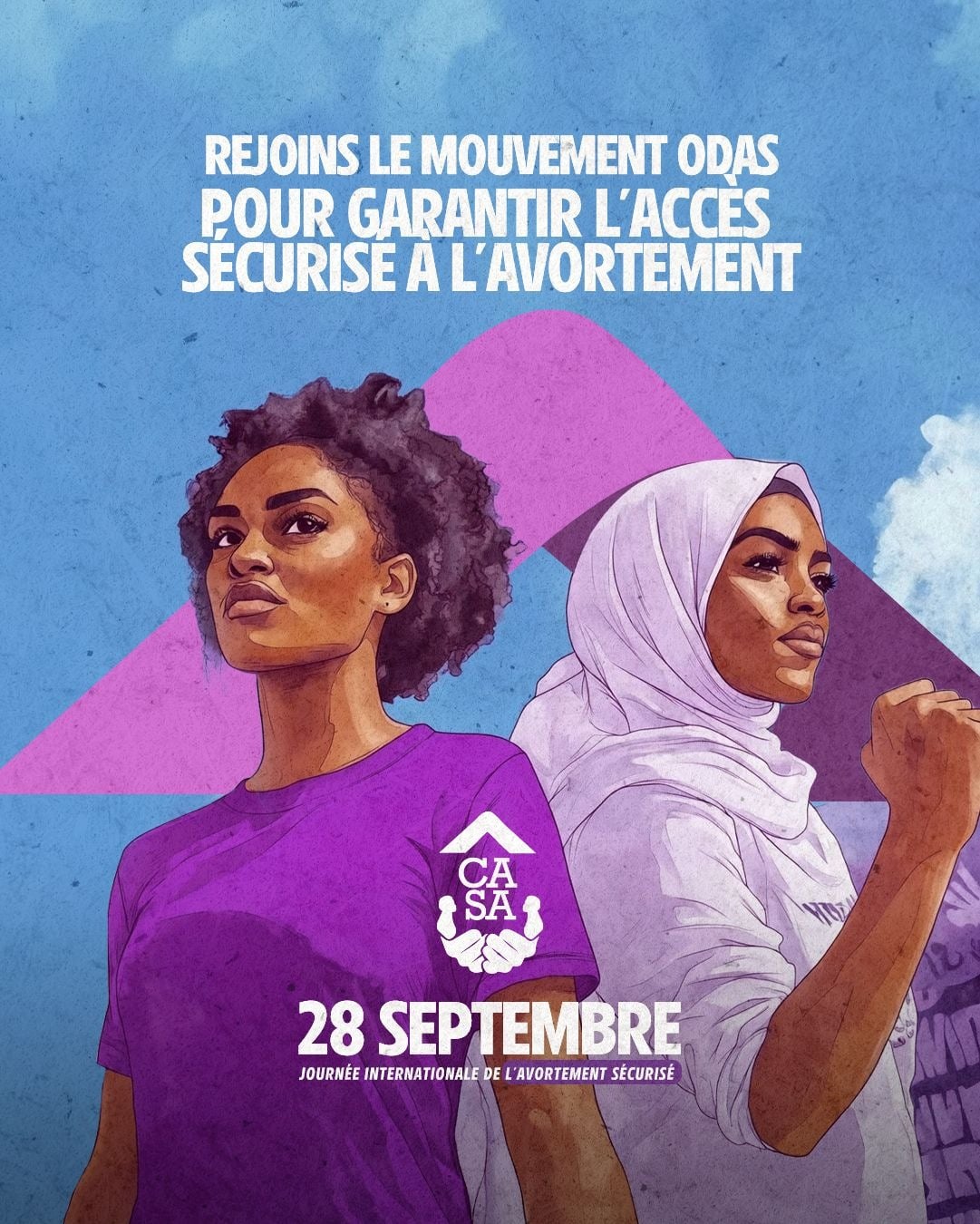Visuel officiel CASA 2024 : 28 septembre, Journée internationale de l’avortement sécurisé